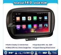9"Android 14 Autoradio Per Fiat 500X Carplay WIFI IPS DSP GPS Navigatore 4+64GB