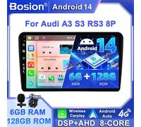 9"Android14 Per Audi A3 S3 RS3 8P 8V 8PA CarPlay Autoradio GPS Navi AHD 6G+128GB