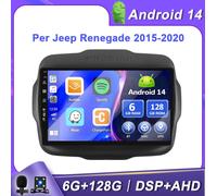 9" Autoradio Android14 Per Jeep Renegade 2015-2020 GPS Navigazione CarPlay 128GB