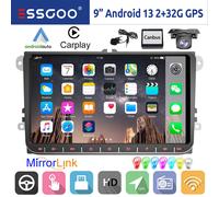 9" Autoradio Carplay Android 13 32G GPS RDS Cam Per VW Golf 5 Polo Caddy Touran