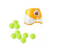 (9 Balls, Orange) Dog Automatic Ball Launcher with 3/6/9 Balls Pet Interactive Ball Thrower Device for Dogs Puppy Pet