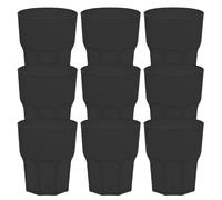 9 bicchieri GLASSY CUP da 480 ml nero trasparente - bicchieri in plastica infrangibile effetto vetro, senza BPA, lavabili in lavastoviglie, riutilizzabili, ideali per cocktail, caipi, feste, campeggio