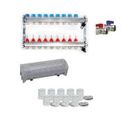 9 Casella Distributore Circuito di Riscaldamento Premium Attuatore Set Completo