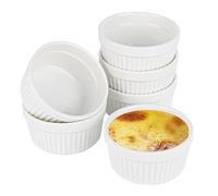 9 cm Crema Bbrulee, 6 pirottini per soufflé in porcellana, 200 ml, mini pirottini da forno per dolci per crema e muffin