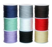 9 Colours 0,8 mm Nylon Cord, 50 m/Roll Nylon Thread per bracelet, Macrame Yarn Beading String Chinese Knot Cord Band for DIY Bracelets Necklace Jewellery Crafts Sewing