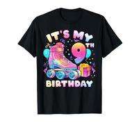 9° compleanno bambina 9 anni, pattini a rotelle, numero 9 Maglietta