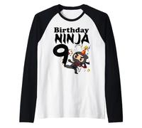 9° Compleanno Ninja Kick Compleanno Ninja 9 Maglia con Maniche Raglan