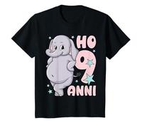 9° Compleanno Ragazza Bambina Elefante Ho 9 Anni Maglietta