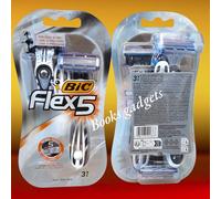 9 Confezioni (27 Rasoi) Bic Flex 5 Lame Rasoio Lametta Rasatura Ultra Profonda