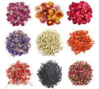 9 confezioni di tipi di fiori secchi per il sapone Erbe secche e petali di erbe kit gelsomino lavanda nontiscordardime rosa giglio prugne rosse...per la fabbricazione di sapone candela fare