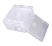 9 custodie doppie per CD/DVD in acrilico, trasparenti.
