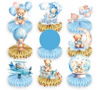 9 decorazioni per feste a forma di orso, decorazioni di compleanno, centrotavola a nido d'ape, topper per tavolo a nido d'ape, per rivelare il sesso dei bambini, baby shower, feste