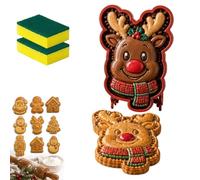 9-Design Christmas Mini Pie Molds Collection, Reusable Holiday Mini Pie Molds for Baking,DIY Christmas Baking Set with Santa, Snowman, Reindeer Tree, for Fruit Desserts (1PCS-d)