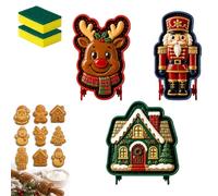 9-Design Christmas Mini Pie Molds Collection, Reusable Holiday Mini Pie Molds for Baking,DIY Christmas Baking Set with Santa, Snowman, Reindeer Tree, for Fruit Desserts (3PCS-B)