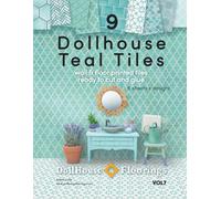 9 Dollhouse Teal Tiles. VOL7: Wall & Floor printed tiles ready to cut and glue