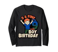 9 E Buon Giocatore Ragazzo Compleanno Nove Anni Bambini Umorismo Maglia a Manica