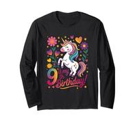 9 È Il Mio NONO Compleanno Unicorn Rainbow Magic Maglia a Manica