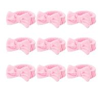 9 fasce per capelli rosa da spa, bomboniere per pigiama party, in morbido pile corallo, fasce per capelli per la cura della pelle, fascia per il trucco per lavare il viso, doccia, yoga, feste spa