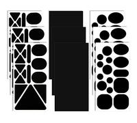 9 Fogli 96 Pezzi Patch di Riparazione in Nylon Patch Autoadesiva Toppa per Vestiti di Diverse Dimensioni e Forme Patch di Riparazione per Abbigliamento in Tessuto per Piumini, Vestiti (Nero)