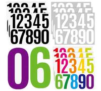 9 Fogli Adesivi Numeri Impermeabili, 7,6 cm Adesivo di Numeri, Lettere Adesive Grandi, 1-9 Autoadesiva Numero di Indirizzo Civico, per Finestra, Cassetta Postale, Numero Civico (Colori Misti)