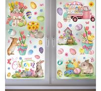 9 fogli adesivi per finestra pasquale, autoadesivi, riutilizzabili