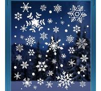 9 Fogli Vetrofanie Natalizie Fiocchi di Neve per Finestre Adesivi Natalizi Rimovibili per Vetrine Vetro Stickers Addobbi Decorazioni Natale Finestra