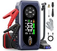 Booster Avviamento Auto 6000A con Compressore 150PSI, YaberAuto Avviatore Batteria Auto per 9.0L Gas/8.0L Diesel, 12V Starter Batteria, Guanti isolanti, 500 lumen Torcia