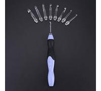 9 in 1 Ferri da Uncinetto a LED, Ricaricabile USB Uncinetti di Mordente Manico in Crochet, 9 Testine Intercambiabili Light Up Knitting Needles 2,5mm-6,5mm, Kit Ferri Per Maglieria