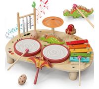 9 in 1 Giochi Legno Montessori Strumenti Musicali 9 in 1 Bambini Tamburi Set con
