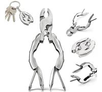 9 in 1 Keychain Multitool Pliers, Mini Pocket Multi Tool with Screwdriver Bits, Wire Cutter, Stripper & Bottle Opener, Portable Folding Multifunctional Pliers for Camping, Hiking (1Pcs)