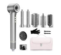 9 in 1 Spazzola per capelli multifunzione, 1200 W, asciugacapelli professionale con diffusore, con scatola di stoccaggio, 110.000 giri/min, adatto per capelli lisci/ricci e capelli asciutti