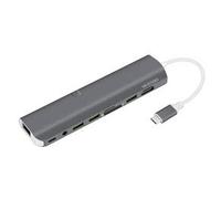 9 in1 Aluminium USB C Hub Extension: 4K HDMI, RJ45 Gigabit Ethernet, 3*USB 3.0, USB-C Power Delivery, Audio Jack and SD/TF Card Readers for MacBook Pro 13" and 15”, DELL and More USB-C Devices