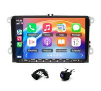 9 inch Android 14 Double Din Autoradio for VW Sagitar 2005-2015 with Wireless Carplay Android, 4+64G Touchscreen Android Car Radio GPS Navi Head Unit Bluetooth FM/RDS Backup Camera Miror Link