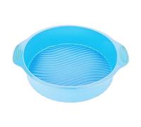 9 Inch Silicone Cake Form | Non - Stick Round Baking Pan for Oven/Microwave/Freezer | Ripple Design for Beautiful Cakes (Blue)