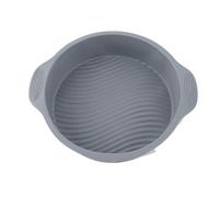 9 Inch Silicone Cake Form | Non - Stick Round Baking Pan for Oven/Microwave/Freezer | Ripple Design for Beautiful Cakes (Gray)