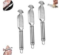 9 Inch Stainless Fish Scaler remover no mess with Ginger and Garlic Grating Plate, Gettoreach 2-In-1 Stainless Steel Fish Scaler Ginger Grater, for Descaling, Grating and Cleaning (3PCS)