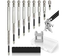 9 Inserti per Avvitatore Antiscivolo a Croce Set Cacciaviti Professionali Magnetic in Acciaio Legato S2 Punte Avvitatore con Gambo Esagonale (25/50/65/70/75/90/100/120/150 mm) per Trapani Mano e Filo
