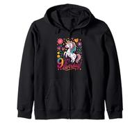 9 Is My 9th Birthday Unicorno Fiori Cuori Felpa con Cappuccio