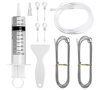 9 Kit Pulizia Frigorifero, 2 Spazzolas Frigorifer + Siringa da 100 ml + Tubo Pulizia Frigorifero + Raschietto Frigorifero Antighiaccio + 4 Insertis di Foro di Scarico, Kit Pulisci Tubi Frigorifero