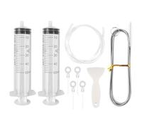 9 Kit Pulizia Frigorifero,Siringa 2 da 50 Ml +1 Spazzolas Frigorifer + 1M Tubo Pulizia Frigorifero + Raschietto Frigorifero Antighiaccio + 4 Insertis di Foro di Scarico, Kit Pulisci Tubi Frigorifero