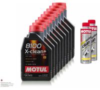 9 Litri MOTUL 8100 X-Clean+ 5W-30 Olio Motore 300ml Diesel System Clean 11270203