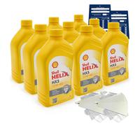 9 Litri Shell Helix HX5 15W40 Olio Motore 550046277 ACEA A3/B3 API SN/CF SET