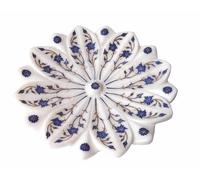 9 " Marmo a Secco Frutta Ciotola Floreale Handmade Lapis Inserto Lavoro Casa /