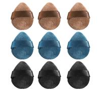 9 mini soffi per cipria, riutilizzabili, a forma di triangolo, portatili, a forma di goccia, per fard, evidenziare, ombra, polveri sciolte, trucco per creare un trucco delicato e naturale