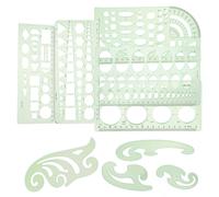 9 modelli circolari e ovali per disegnare stencil in plastica per artigianato,