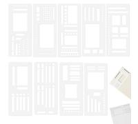 9 modelli di registri flessibili fatti a mano, modelli riutilizzabili per disegno e diario per bullet journal, pianificatori e appunti | Stencil con righello flessibile per studenti, Record Template