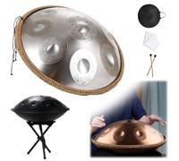 9 Note Handpan 22 Pollici D Minore Kurd Handpan Drum Percussion Hangdrum Per La Guarigione Sonora, Meditazione Personale D Minore 440Hz/432Hz 55 CM Steel Hand Drum(Sun,9 Notes (440Hz))