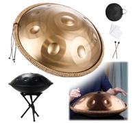 9 Note Handpan 22 Pollici D Minore Kurd Handpan Drum Percussion Hangdrum Per La Guarigione Sonora, Meditazione Personale D Minore 440Hz/432Hz 55 CM Steel Hand Drum(Spiral,9 Notes (440Hz))