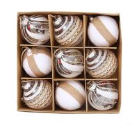 9 ornamenti a sfera di Natale da 8 cm, progettati per decorazioni per alberi con uso per vacanze e feste di nozze, adatti per vari eventi stagionali (stile 5)