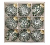 9 ornamenti per palline di Natale, 8 cm, infrangibili, da appendere, per albero di Natale, vacanze, casa, feste di Natale (verde)